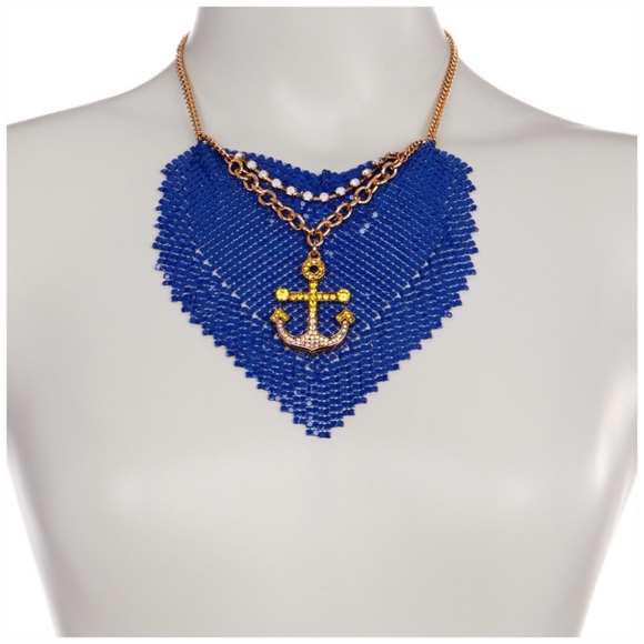 🛑SOLD🛑 Betsey Johnson Mesh Anchor Frontal Drop Necklace - Picture 2 of 9